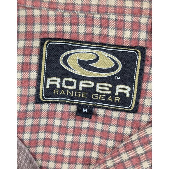 Roper Range Wear Mens Medium Western Pearl Snap Shacket Flannel Lined Work Wear - Picture 3 of 4